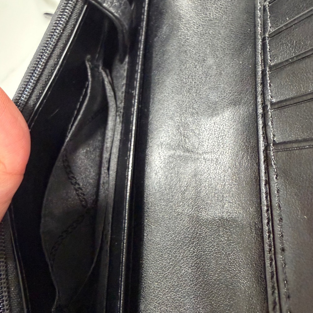 Michael Kors Black Pebbled Leather Crossbody Wallet bag Silver Hardware - Picture 6 of 11